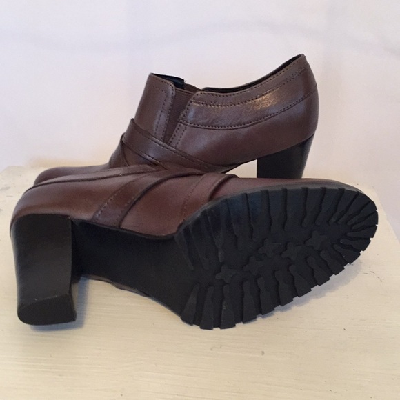 Audrey Brooke Brown Heeled Booties - Picture 3 of 5